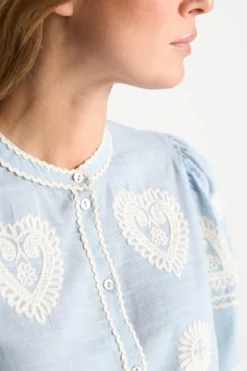 Boho-Bluse mit Stickerei