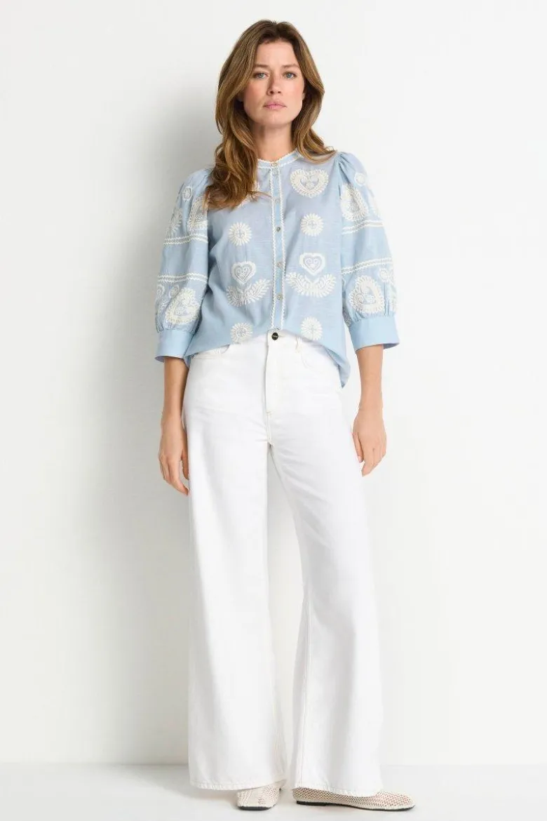 Boho-Bluse mit Stickerei