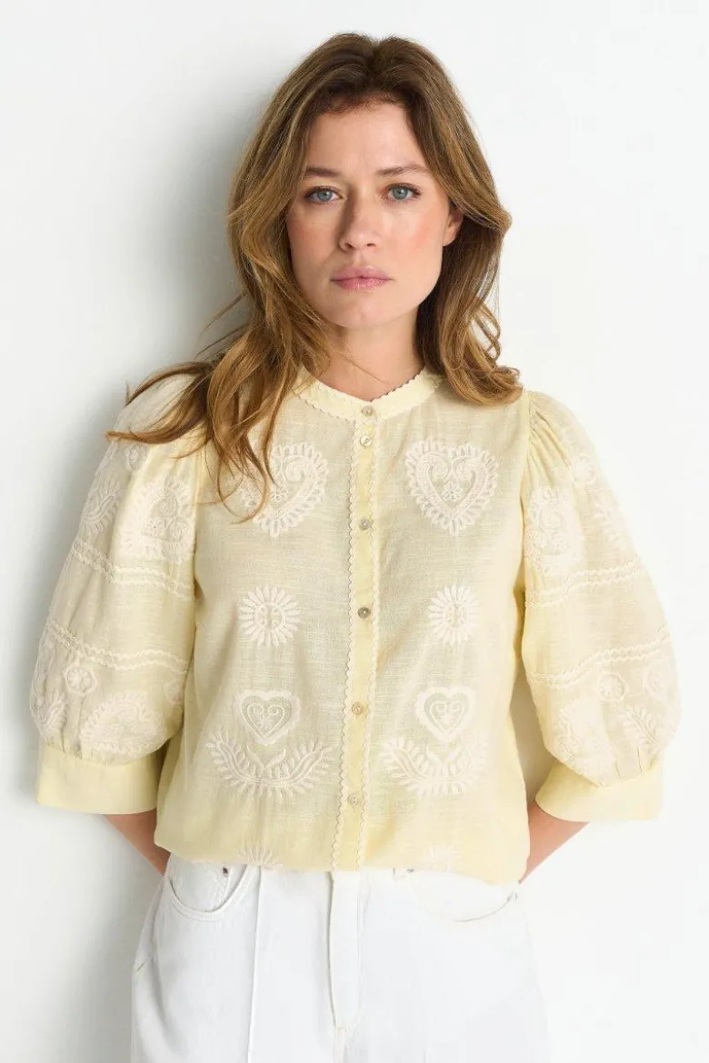 Boho-Bluse mit Stickerei