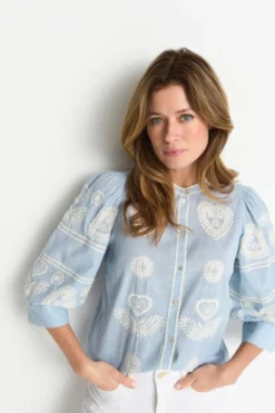 Boho-Bluse mit Stickerei