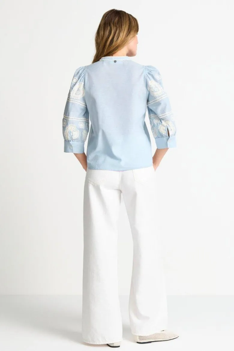Boho-Bluse mit Stickerei