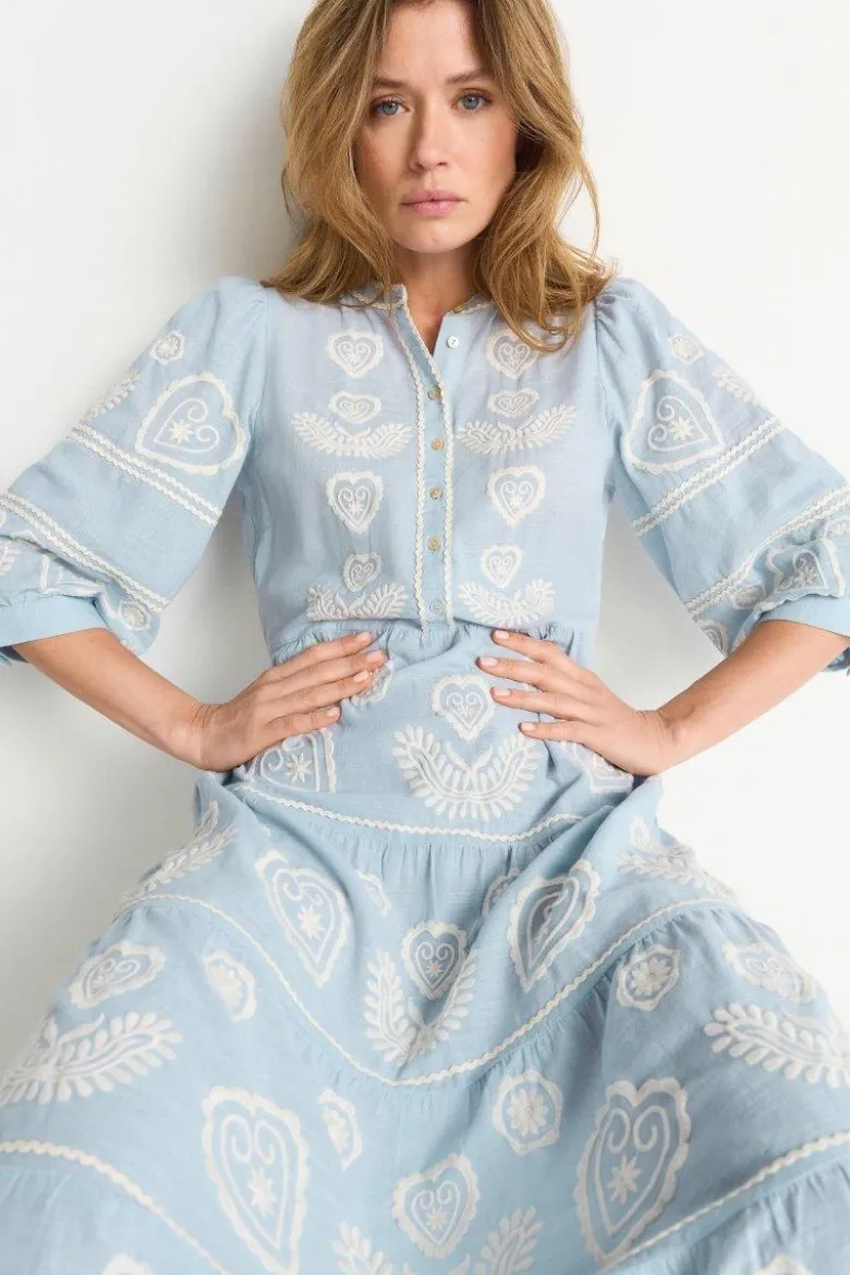 Boho-Kleid mit Stickerei