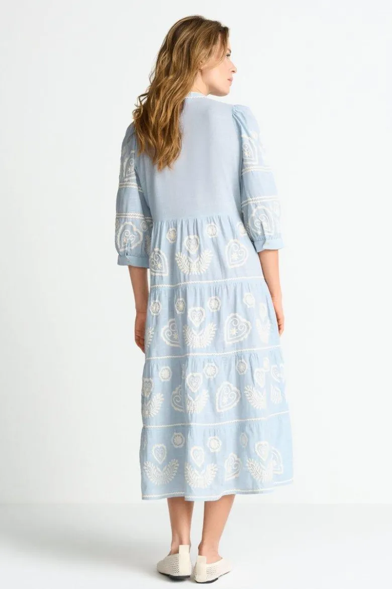 Boho-Kleid mit Stickerei