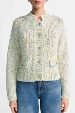 Bouclé-Cardigan mit Knöpfen