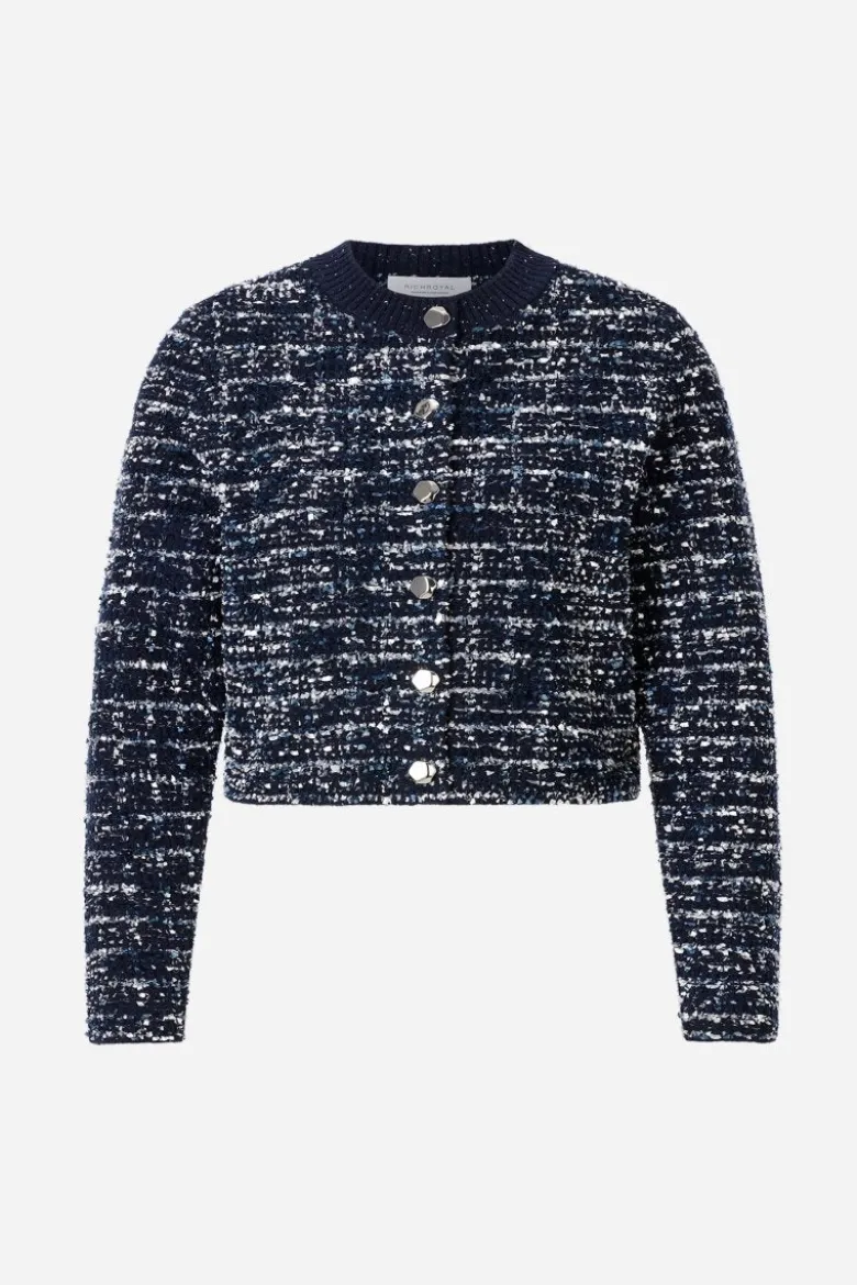 Bouclé-Cardigan mit Metallknöpfen