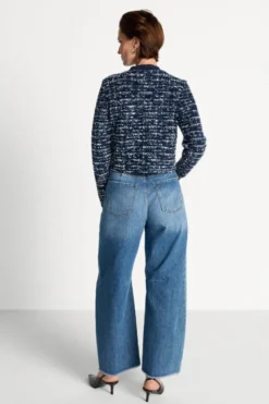Bouclé-Cardigan mit Metallknöpfen