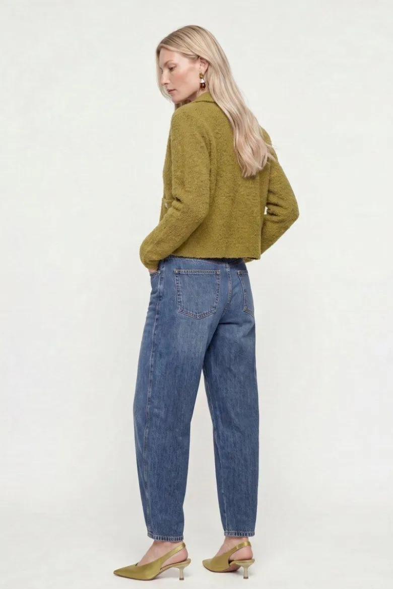 Bouclé-Cardigan mit Polokragen