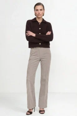 Bouclé-Cardigan mit Polokragen