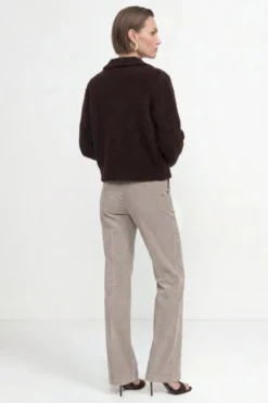 Bouclé-Cardigan mit Polokragen