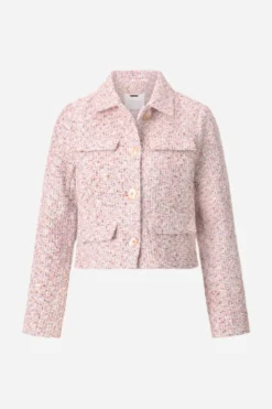 Bouclé-Jacke in cropped Länge