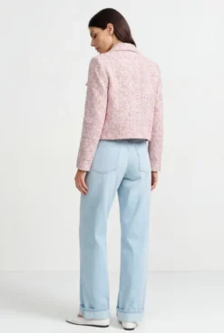 Bouclé-Jacke in cropped Länge