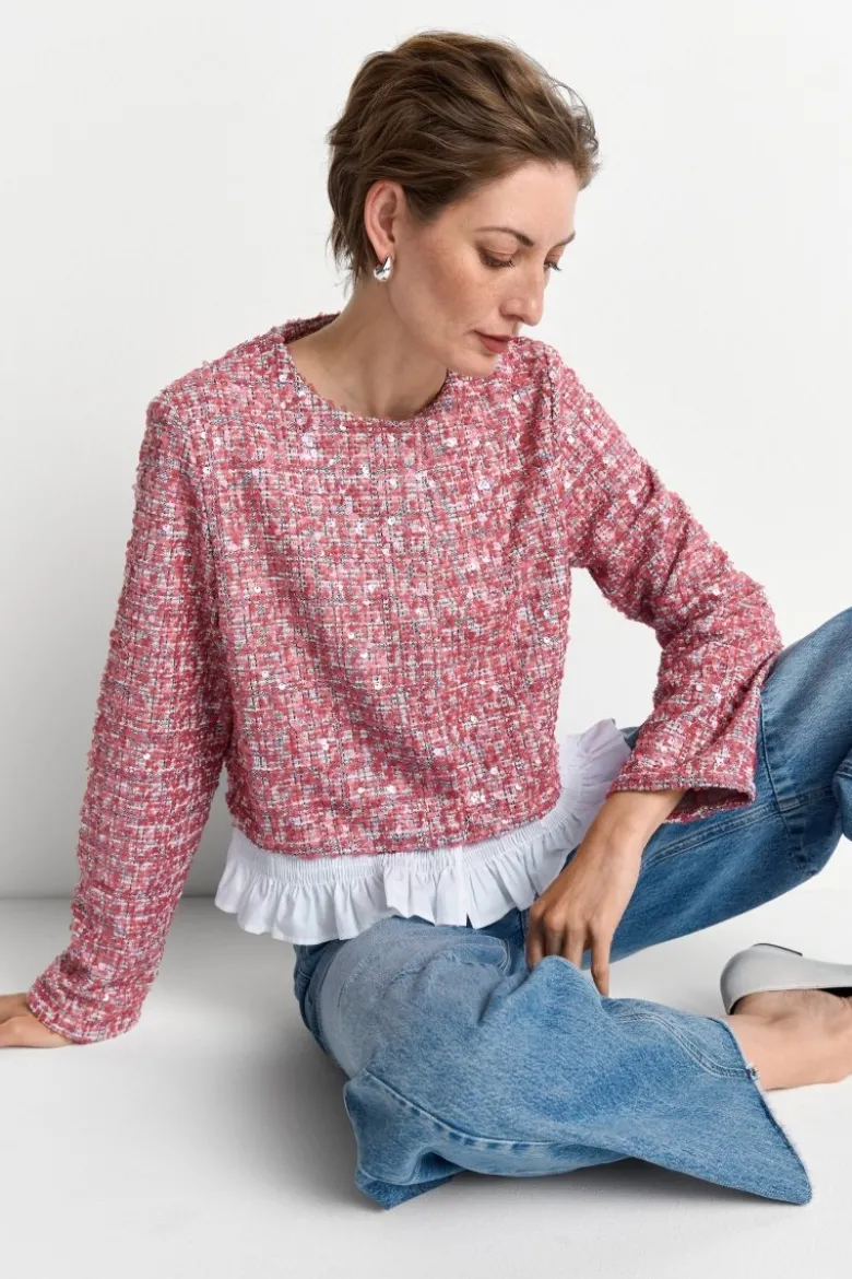 Bouclé-Jacke mit Peplum