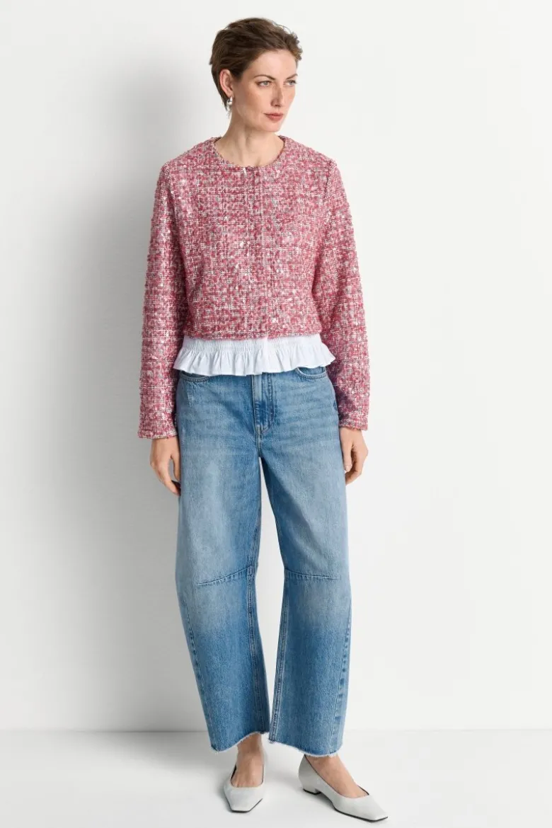 Bouclé-Jacke mit Peplum