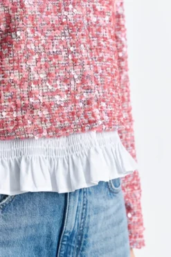 Bouclé-Jacke mit Peplum