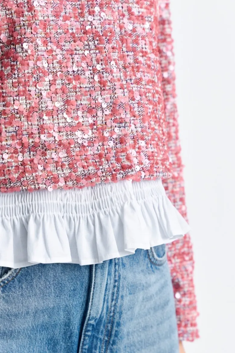 Bouclé-Jacke mit Peplum