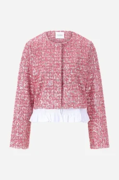 Bouclé-Jacke mit Peplum