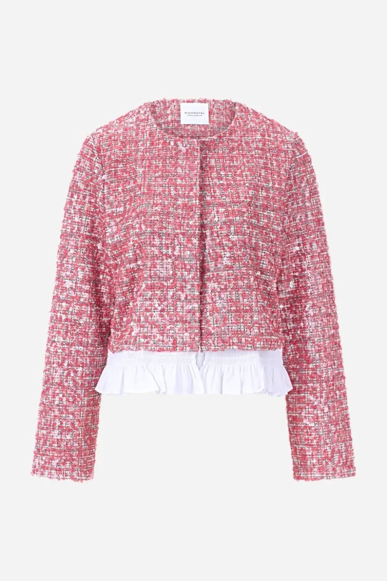 Bouclé-Jacke mit Peplum