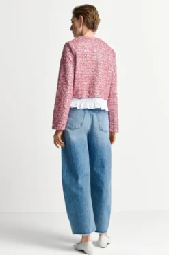 Bouclé-Jacke mit Peplum