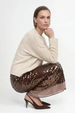 Bouclé-Pullover, cropped
