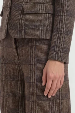 Bundfaltenhose mit Glencheck