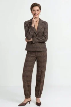 Bundfaltenhose mit Glencheck