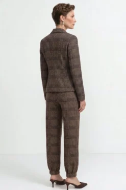 Bundfaltenhose mit Glencheck