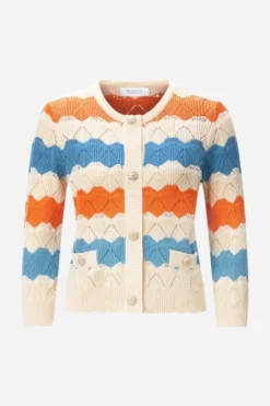 Bunter Ajourstrick-Cardigan