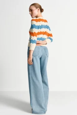 Bunter Ajourstrick-Cardigan