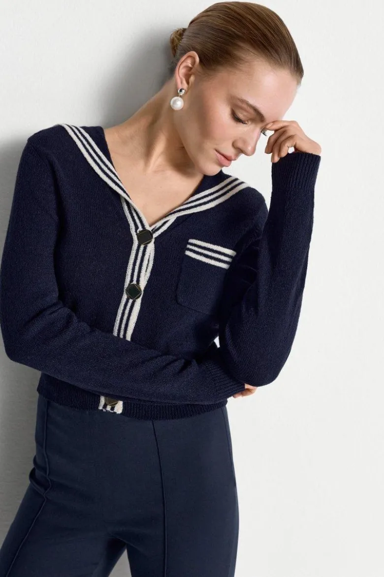 Cardigan mit Matrosenkragen