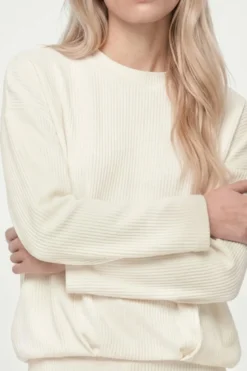 Cordpullover mit Mock-Neck