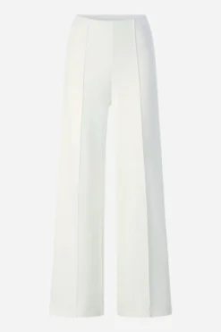 Cremefarbene Hose mit weitem Bein