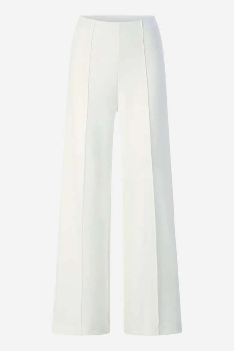 Cremefarbene Hose mit weitem Bein
