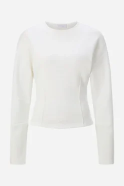 Cremefarbenes Sweatshirt mit Abnähern