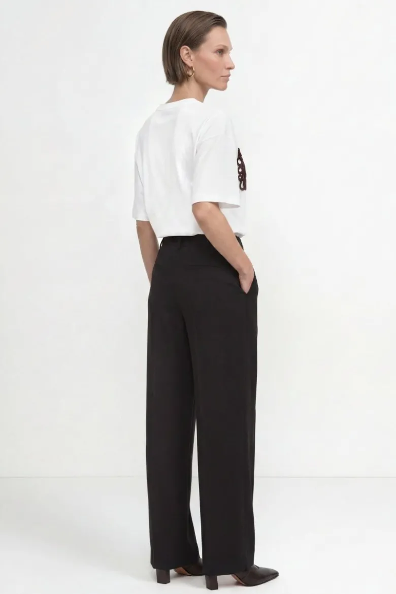 Cropped Baumwoll-T-Shirt mit 3D-Applikation
