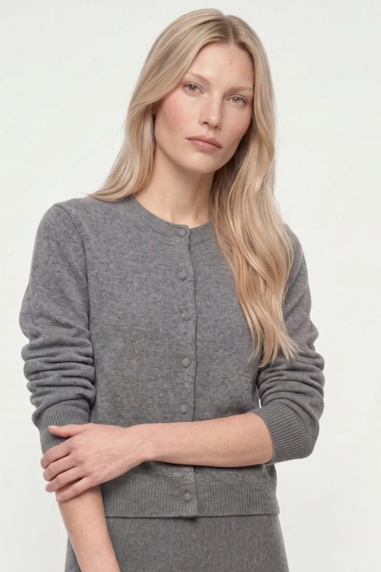 Cropped Cardigan aus Merino-Mix