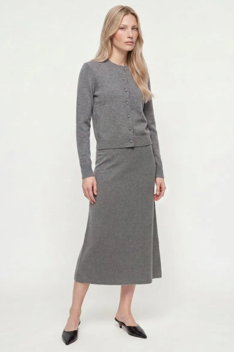 Cropped Cardigan aus Merino-Mix