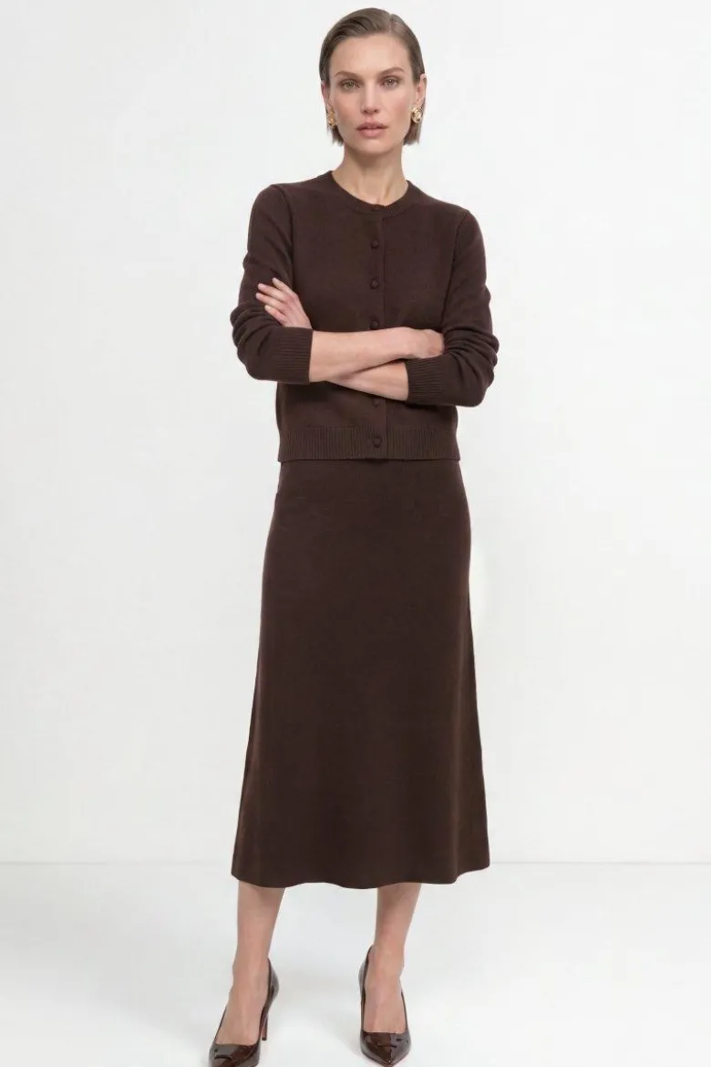 Cropped Cardigan aus Merino-Mix