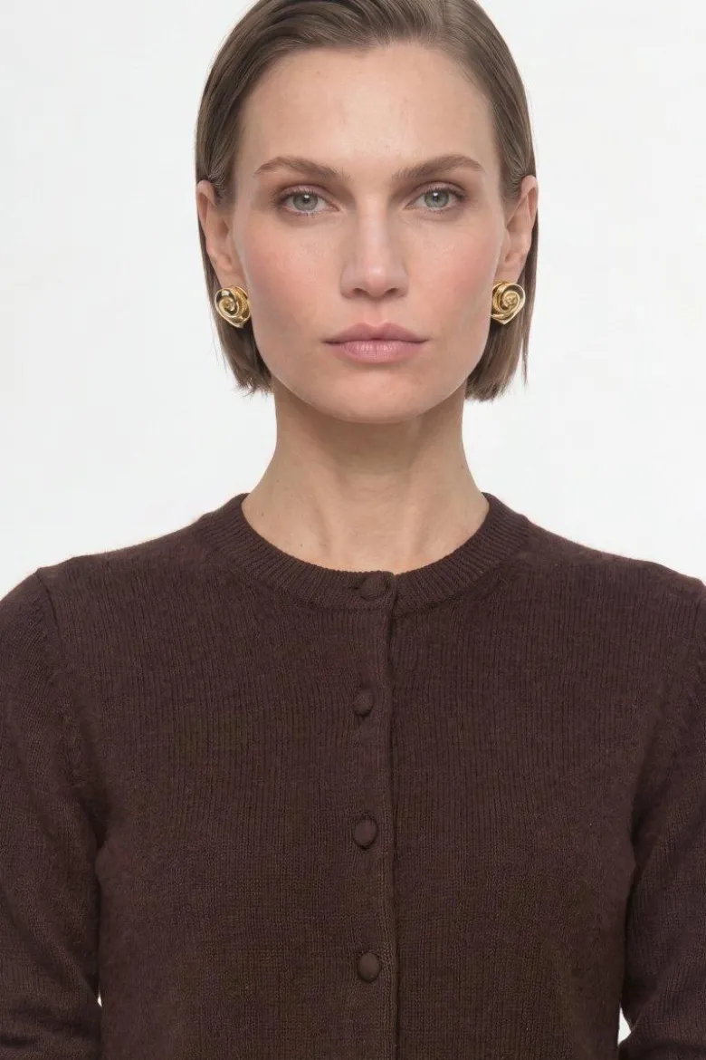Cropped Cardigan aus Merino-Mix