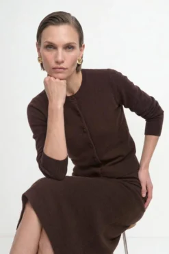 Cropped Cardigan aus Merino-Mix