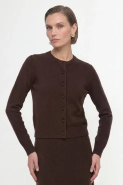 Cropped Cardigan aus Merino-Mix