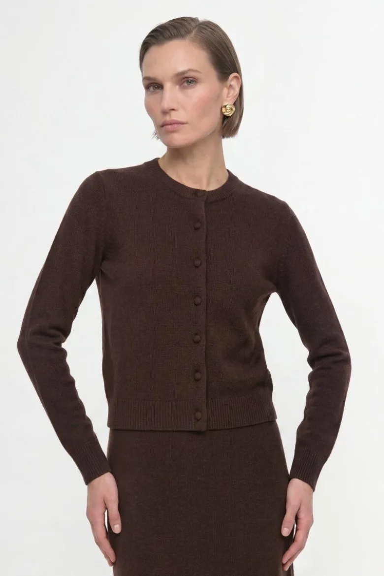 Cropped Cardigan aus Merino-Mix