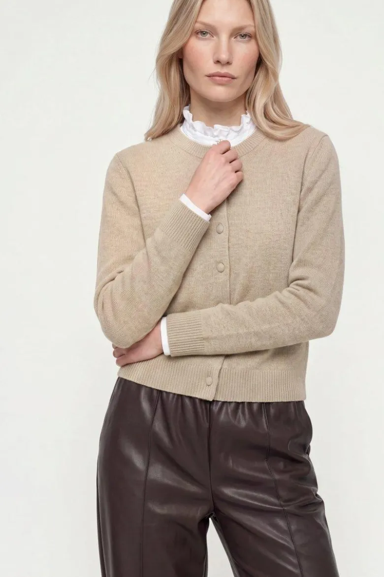 Cropped Cardigan aus Merino-Mix