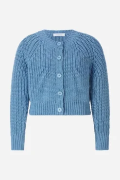 Cropped Cardigan mit Rippstruktur