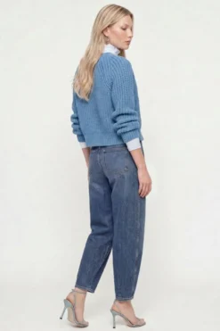 Cropped Cardigan mit Rippstruktur