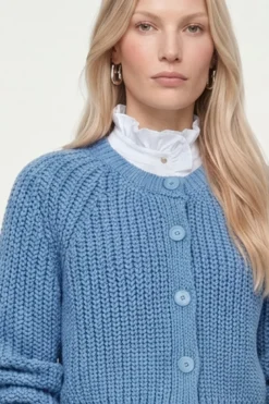 Cropped Cardigan mit Rippstruktur