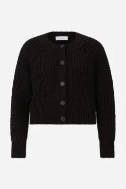 Cropped Cardigan mit Rippstruktur