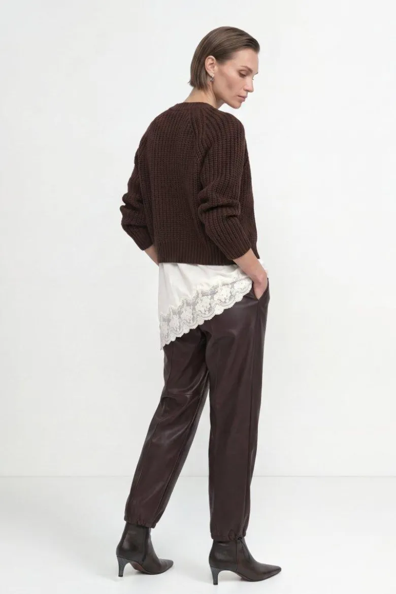 Cropped Cardigan mit Rippstruktur