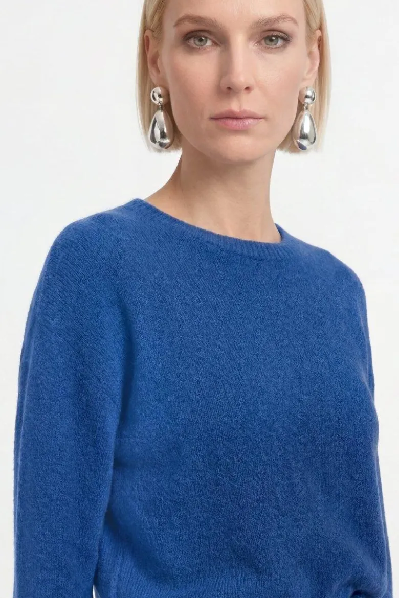 Cropped Pullover mit U-Boot-Ausschnitt