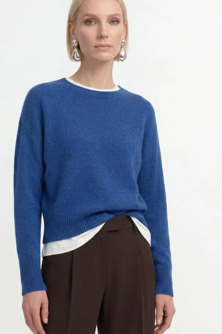 Cropped Pullover mit U-Boot-Ausschnitt