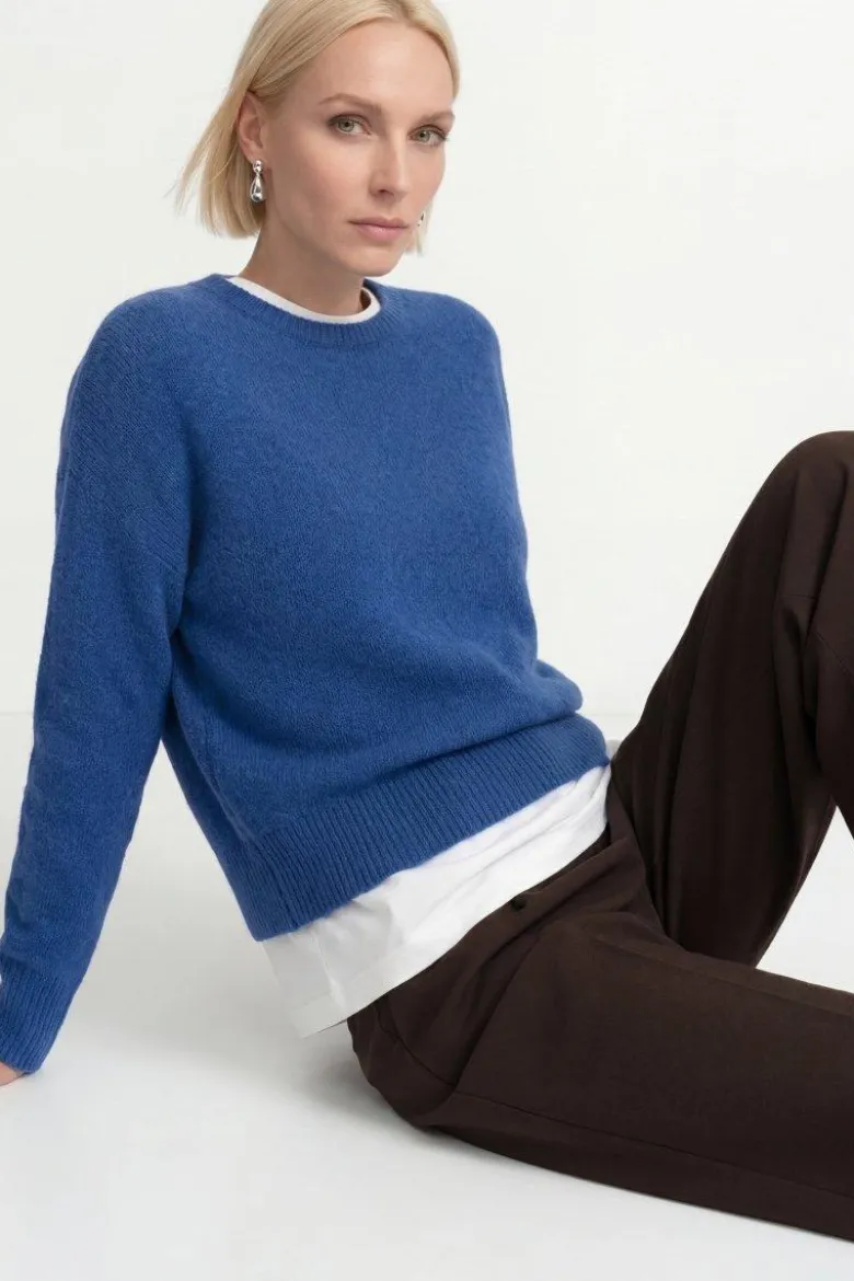 Cropped Pullover mit U-Boot-Ausschnitt